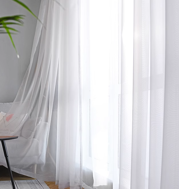 White Sand Window Curtain Transparent Sheer Curtains