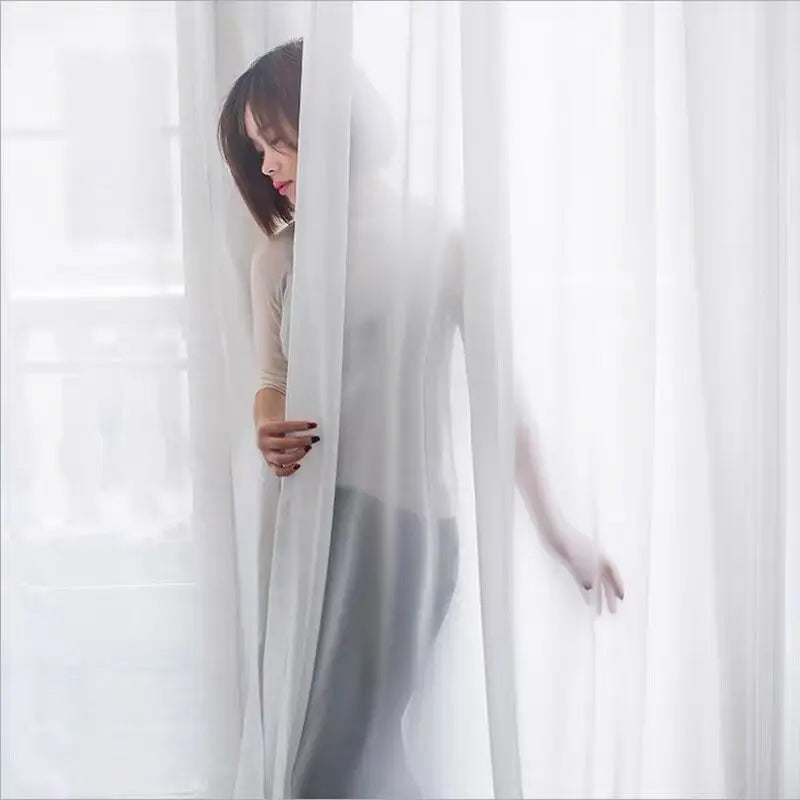 Curtains Sheer Soft Snow Pure White Window Treatment Wave Curtains White Curtain