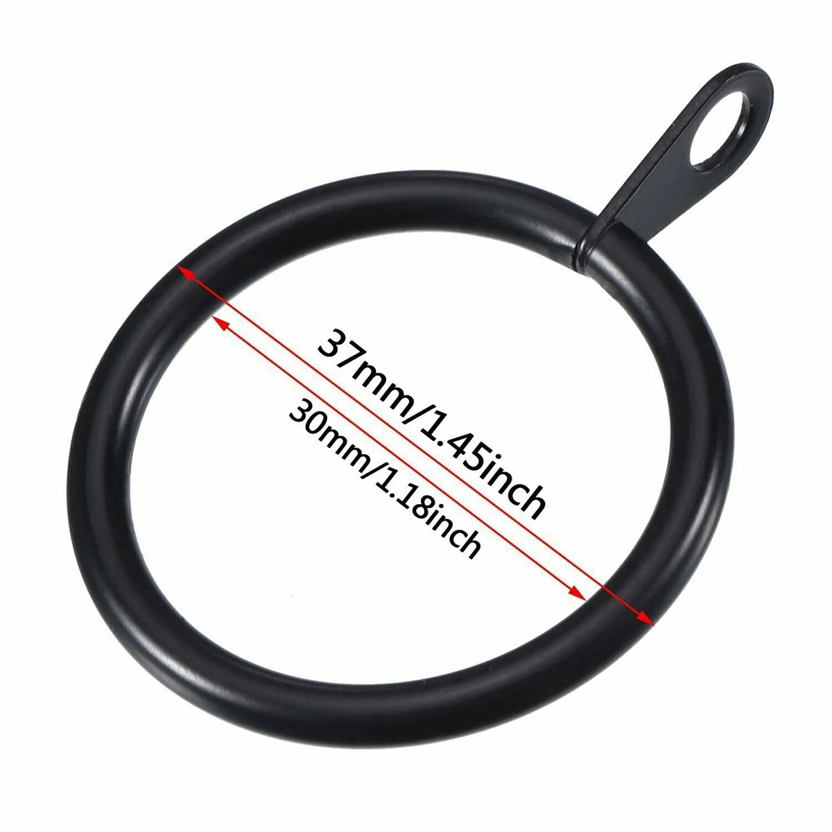 Curtain Rings Metal Curtain Rings Hanging Hooks for Curtains Rods Pole Heavy Duty Rings Inner dia. 30 mm /1.2 inch
