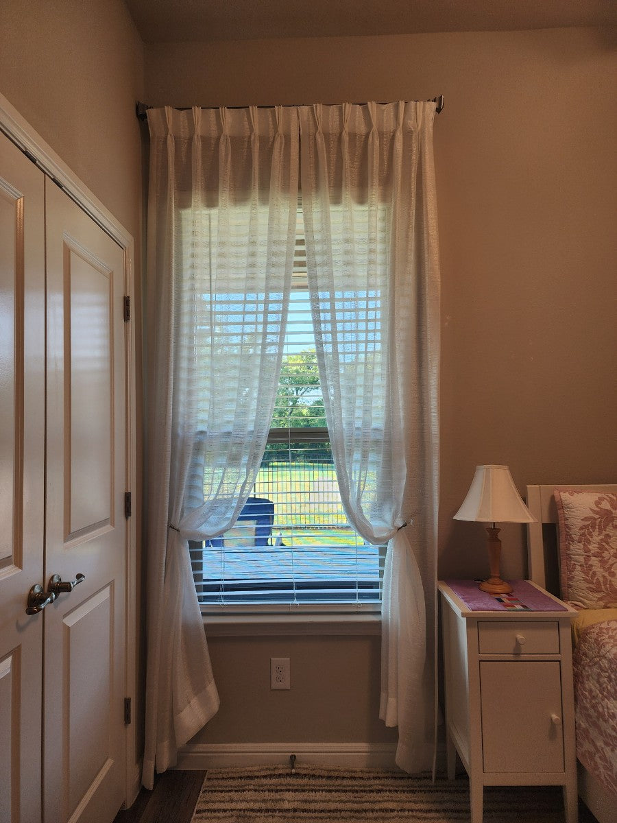 Luxurious Custom Curtains 24"x110" Sheer Shinny Sheer
