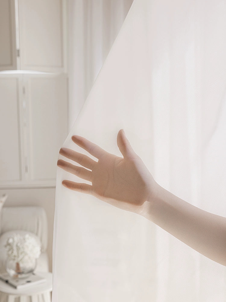 White Sand Window Curtain Transparent Sheer Curtains