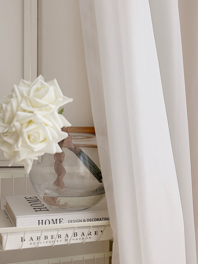 White Sand Window Curtain Transparent Sheer Curtains