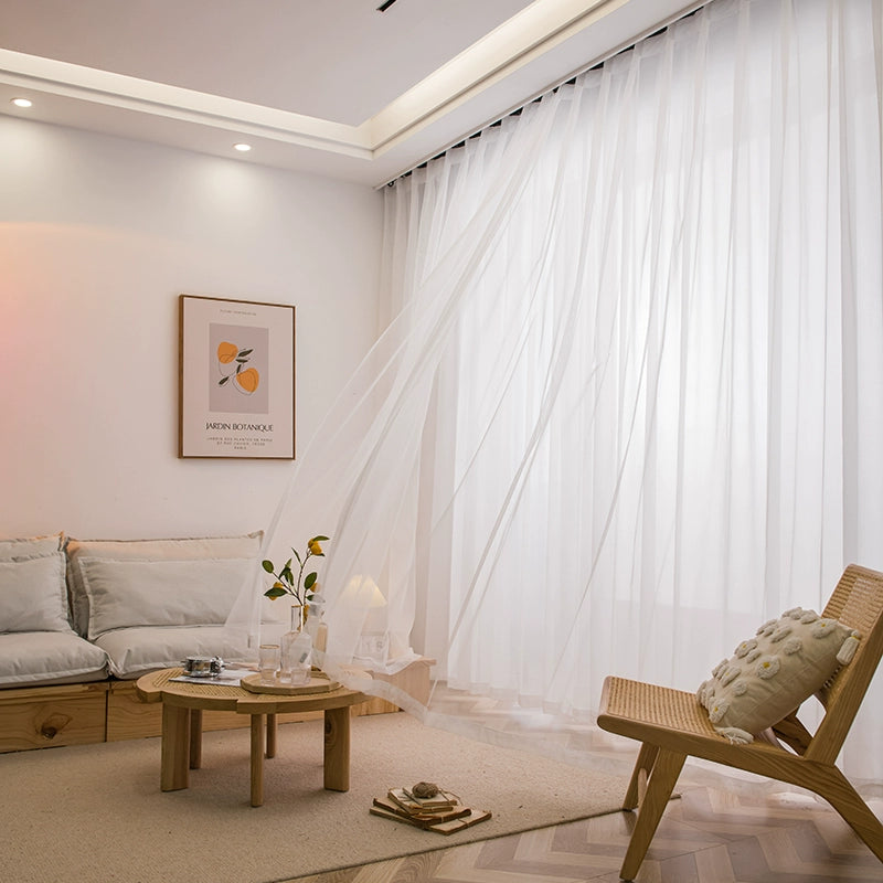 White Sand Window Curtain Transparent Sheer Curtains