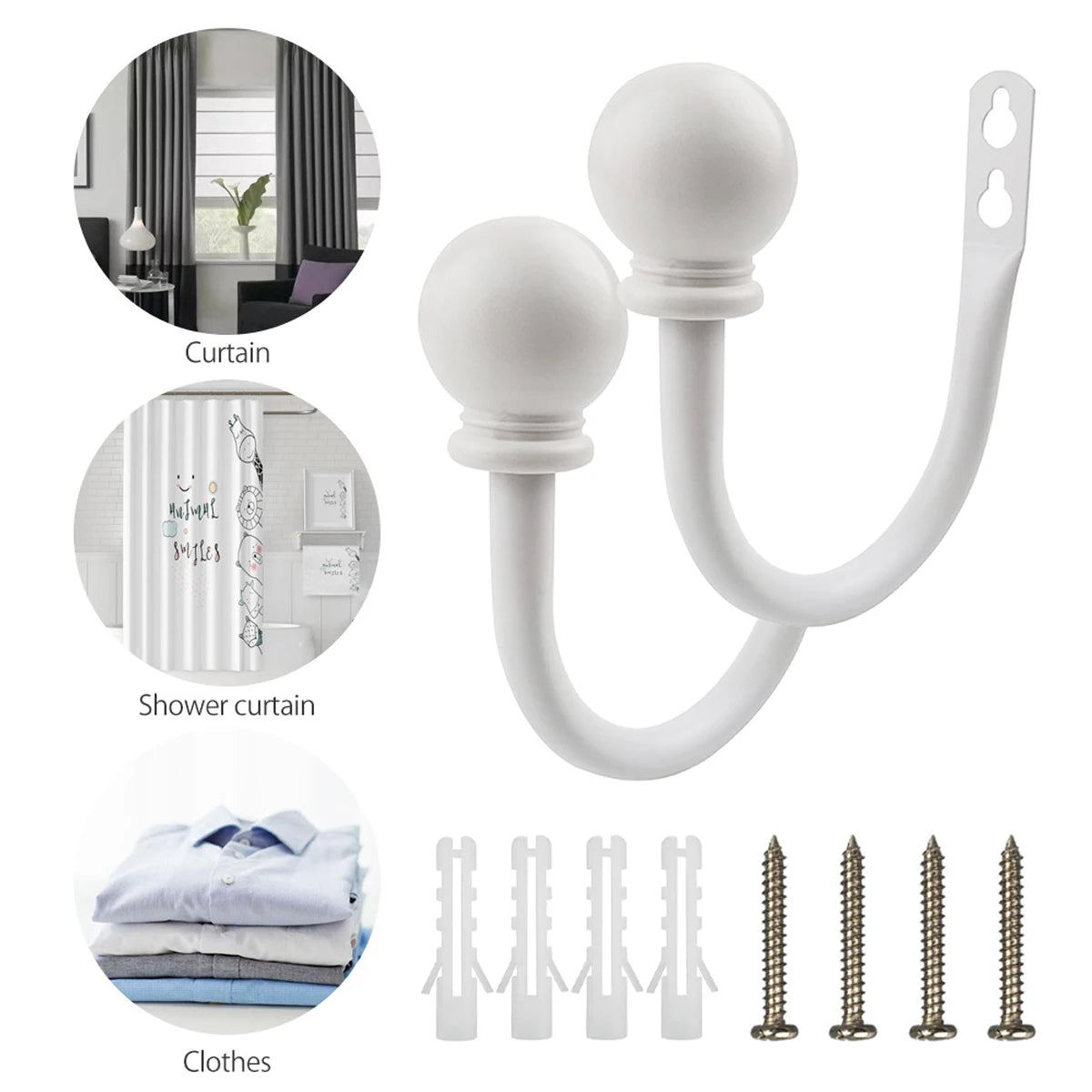 Curtain Holdbacks 2Pcs Curtain Hooks Holder Drapery Holdbacks Curtain Tiebacks