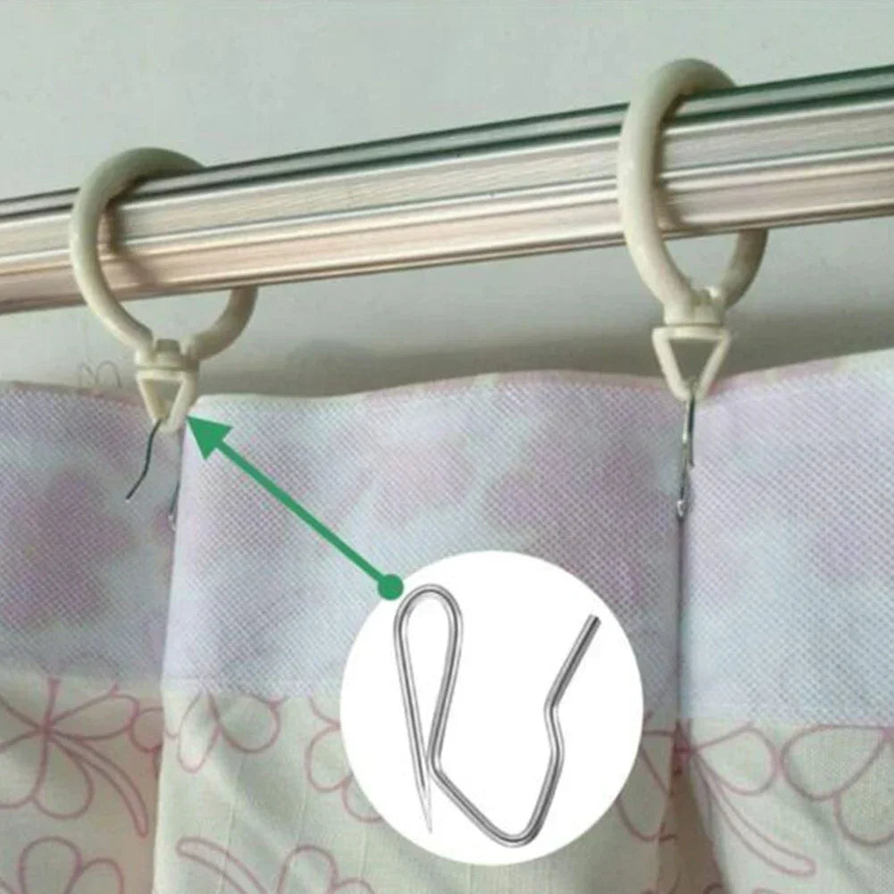 10/20/50Pcs Hooks CUrtain S Hook Metal Pin Curtain Home Window Curtain Shades Shutters Brackets Dressing Hardware Accessories