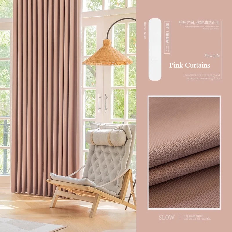 Korean Style Luxury Curtains Drapes Blackout Window Treatment Curtain Customized Blackout Curtain