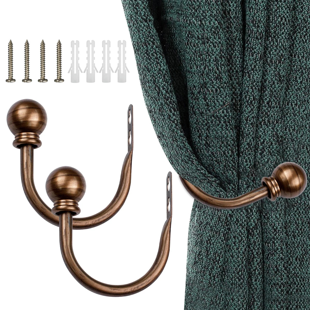 Curtain Holdbacks 2Pcs Curtain Hooks Holder Drapery Holdbacks Curtain Tiebacks