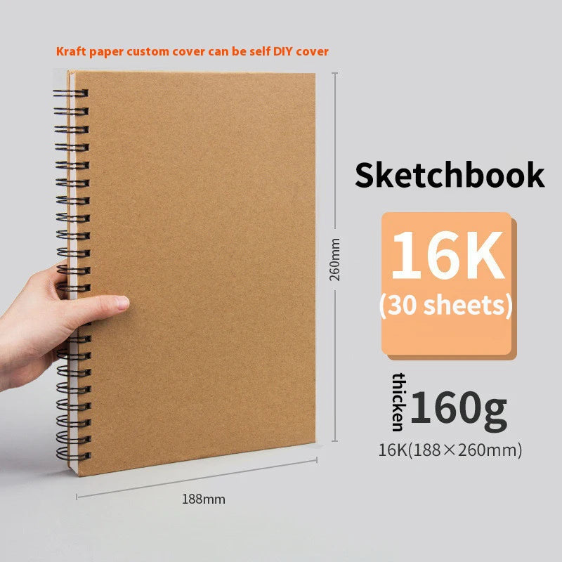 Size 11.6x16.5" Sketchbook Thick Paper 160g Spiral Notebook Professional Mixmedia Sketchbook Watercolor Book Art School Stationery