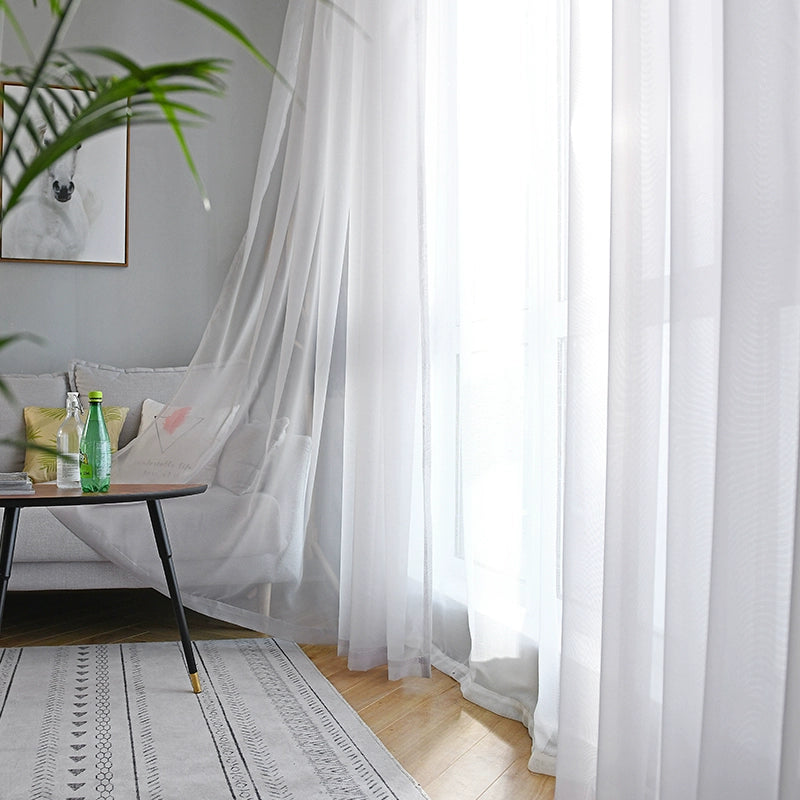 White Sand Window Curtain Transparent Sheer Curtains