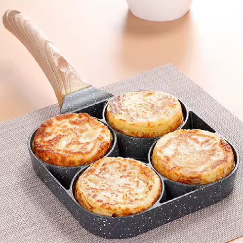 Frying Pan Egg Pancake Cooking Pans 4 Holes Pan Breakfast Maker Cookware Pancake Pan