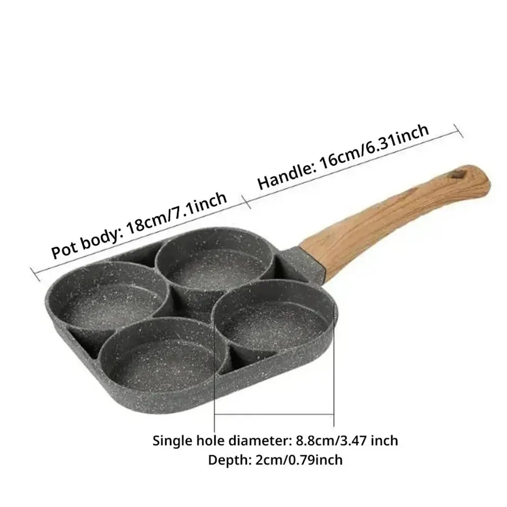 Frying Pan Egg Pancake Cooking Pans 4 Holes Pan Breakfast Maker Cookware Pancake Pan