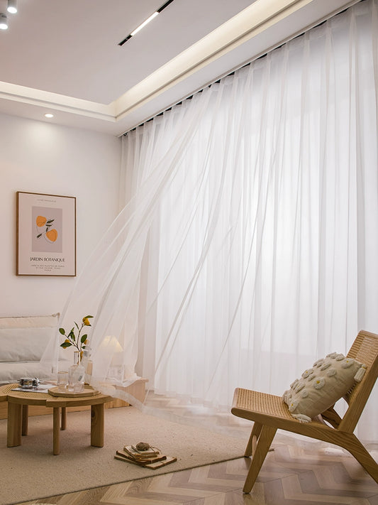 White Sand Window Curtain Transparent Sheer Curtains
