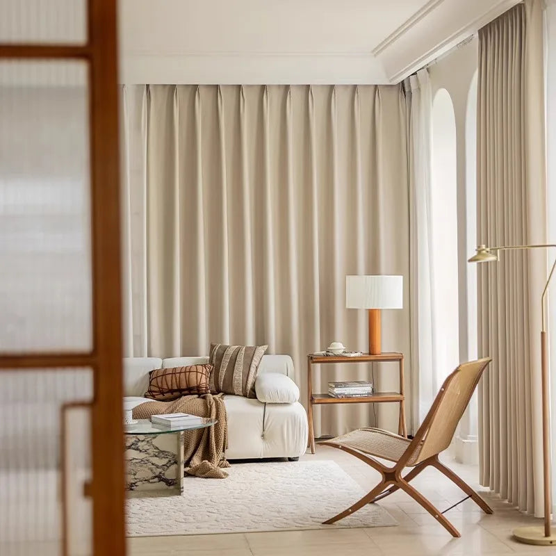 Korean Style Luxury Curtains Drapes Blackout Window Treatment Curtain Customized Blackout Curtain