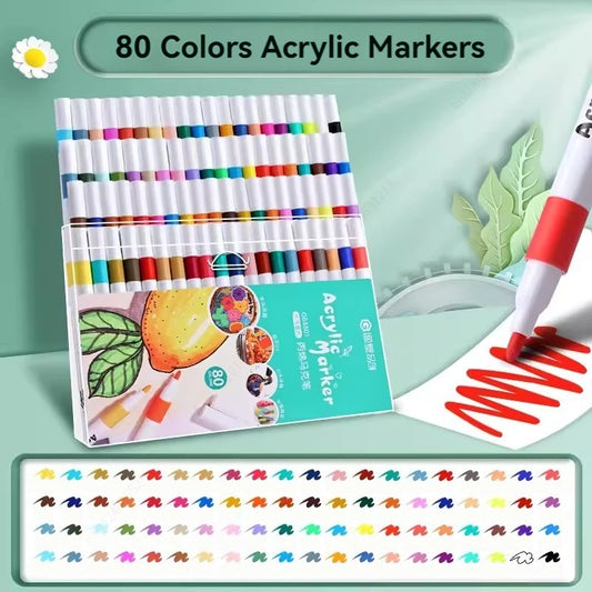 Color Markers Color Paint Art Markers 12-48 Color Set Markers Pens Color Painting for Kids Graffiti Stone Ceramic Glass Wood DIY Crafts Art Supplies Coloring Pens