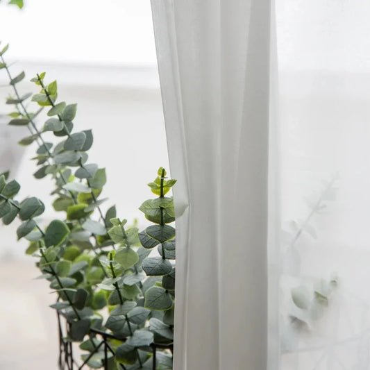 Curtains Sheer Soft Snow Pure White Window Treatment Wave Curtains White Curtain